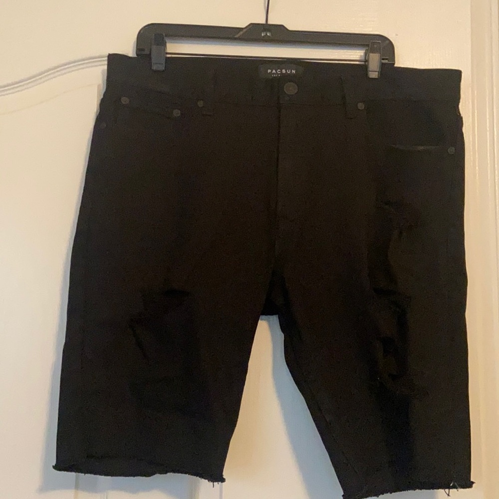 Pacsun black jean shorts hole